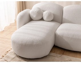 Krémovobiela rohová pohovka z textílie buklé (do tvaru "U") Orbit – Ropez