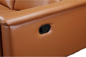 Hnedá pohovka z imitácie kože 222 cm Lund – Støraa