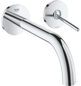 GROHE Atrio 2-otvorová páková (joysticková) umývadlová batéria pod omietku, pre nástennú montáž, s rozetami, výtok 221 mm, chróm, 19918003