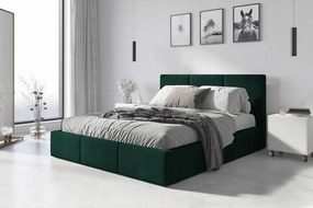 BMS GROUP Čalúnená posteľ HILTON 160x200cm výklopná smaragdová