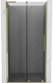Mexen Velar L, posuvné sprchové dvere do otvoru 100 cm, 8mm šedé sklo, zlatá lesklá, 871-100-003-41-50