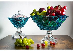 KRIŠTÁĽOVÁ MISKA BOHEMIA SAMBA AQUAMARINE 305MM