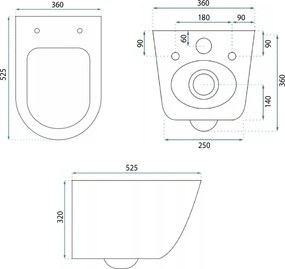 Závesná WC misa REA Eddy Tornado Rimless FLAT N