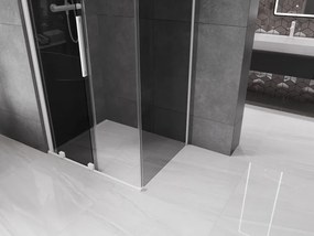 Mexen Velar, sprchový kút s posuvnými dverami 120 x 90 cm, 8mm šedé sklo, biela matná, 871-120-090-41-20