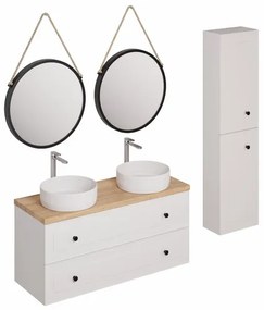 Kúpeľňová zostava s umývadlom vrátane umývadlovej batérie, vtoku a sifónu Naturel Forli biela KSETFORLI5, 1 ks