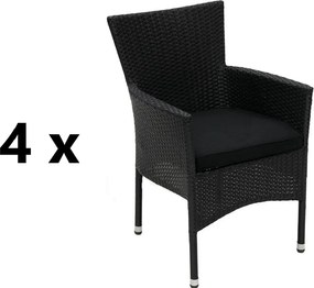 Záhradné ratanové kreslo 4 ks HAMBURG, antracit