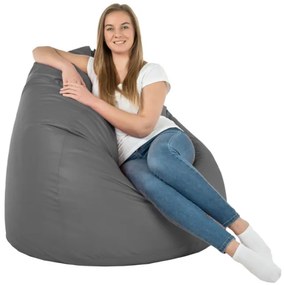 Sedací vak SAKO sivý ekokoža