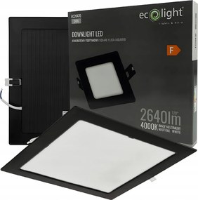 LED zapustené stropné svietidlo 24W 2640lm 4000K čierne