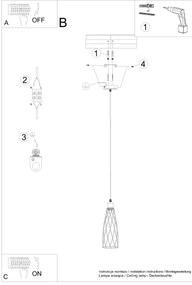 Sollux SL.1165 - Luster na lanku SUBA 1xE27/15W/230V čierna