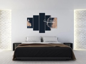 Obraz - Tmavomodrá abstrakcia (150x105 cm)