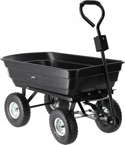 CH Čierny záhradný vyklápací vozík Fury - 75l