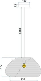 Toolight Toolight, stropné svietidlo 1xE27 APP1316-1CP, hnedá, OSW-00947