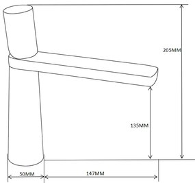 Mexen Nox, umývadlová batéria, čierna matná, 744200-70