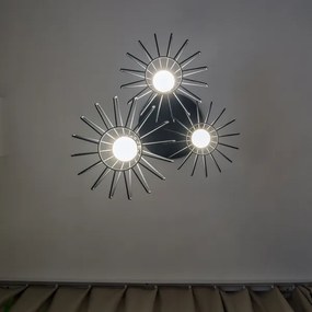 Luster na lanku SOLANO 3xE27/15W/230V čierna/lesklý chróm