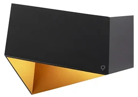 Dizajnová nástenná lampa čierna so zlatom - Fold