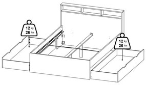 Dvojlôžková posteľ v dekore duba s úložným priestorom bez roštu 140x200 cm v prírodnej farbe Ikast – Tvilum