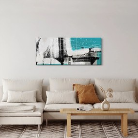 Obraz - Tyrkysová abstrakcia (120x50 cm)