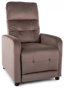 Polohovacie kreslo Lennox Velvet, hnedá