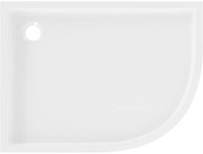 Mexen Flow+, štvrťkruhová asymetrická sprchová vanička, ľavá, 100 x 90 cm, biela lesklá, 46Q109010LH