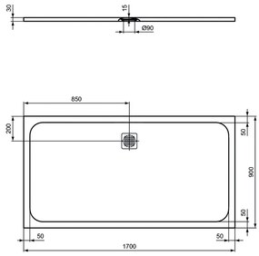 Ideal Standard Ultra Flat S - Sprchová vanička 1700x900 mm, biela K8285FR