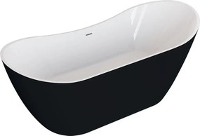 Polimat Akrylátová voľne stojaca vaňa Abi 180x80 POLIMAT-Rozmery: 180x80, POLIMAT-Farba vane: Biela / čierna lesk