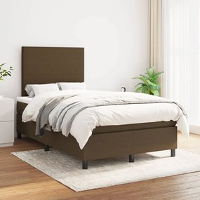 Boxspring posteľ s matracom tmavohnedá 120x200 cm látka 3141604