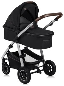 Lionelo - Kombinovaný kočík 3 v 1 AMBER Black Silver