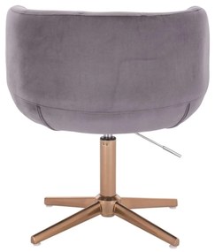 LuxuryForm DESIGN Kreslo MONTANA VELUR na zlatom kríži - šedé