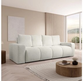 Rozkladacia čalúnená trojmiestna pohovka s úložným priestorom ALMADA béžová