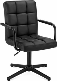 LuxuryForm DESIGN Otočná stolička VERONA BLACK na čiernom kríži - čierna