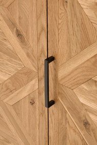 Komoda Indus 117 cm z masívu dub prírodný/grafit