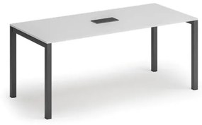 Stôl SQUARE 1800 x 800 x 750, biela + stolná zásuvka TYP IV, čierna