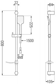 Mexen Sabre DF62 sprchovací set, biely - 72104DF62-20