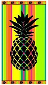 Veľká obojstranná plážová osuška Ananás - 100% bavlna s vysokou gramážou 420 g/m² - nadštandardný rozmer 90×165 cm