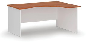 Ergonomický kancelársky pracovný stôl PRIMO WHITE, 1600 x 1200 mm, pravý, biela/čerešňa