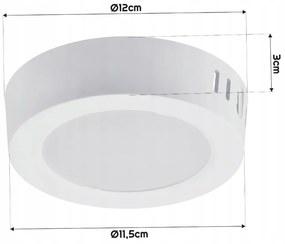 BERGE Prisadený okrúhly LED panel 6W - 660lm - neutrálna farba