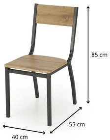 Jedálenský set Milton dub prírodný/čierny