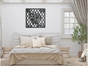 drevko Drevený obraz na stenu Ruže Rozmer obrazu: 32,5 x 32,5 cm, Farba dekorácie: Čierna
