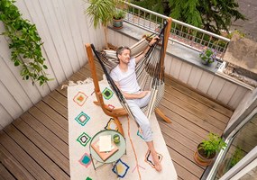 Marimex | Hojdacia sedačka so stojanom La Siesta Udine Organic, zebra | 11640603