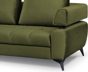 Rohová sedacia súprava Paris, machová zelená látka, ľavý roh