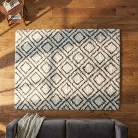 Protišmykový koberec DECOR biely / sivý