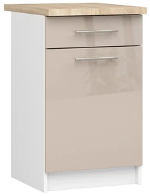 Kuchyňská skříňka Olivie S 50 cm 1D 1S bílá/cappuccino