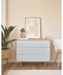 Sivá/v prírodnej farbe komoda v dekore jaseňa 99x78,5x42 cm Anielle – Kave Home