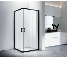 Motril čierny sprchový kút 100x100, 190cm, 6mm, NANO