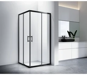 Motril čierny sprchový kút 80x80, 190cm, 6mm, NANO