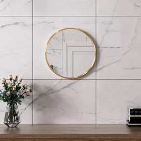 Erga Round, okrúhle zrkadlo 40cm, zlatý rám, ERG-V01-ROUND-4040-GD