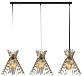 Luster na lanku KIRPI 3xE27/40W/230V zlatá