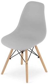 Set 4 stoličiek OSAKA sivé / čierne nohy