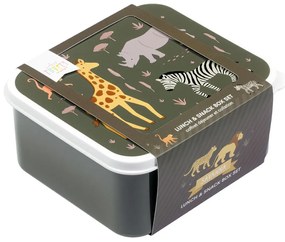A Little Lovely Company - súprava štyroch desiatových škatuliek - zvieratá zo savany