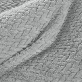 Jemná deka z mikrovlákna s 3D efektom, strieborná-PostelnePrehozy.sk